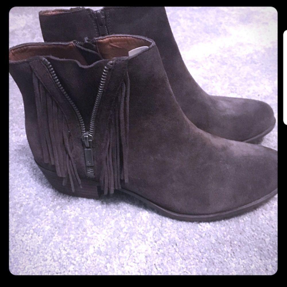 Lucky Brand Suede Fringe Boots